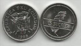 Ecuador 5 Sucres 1988. High Grade - Equateur