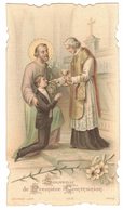 CHARLY EGLISE SOUVENIR COMMUNION Pierre LEVEQUE En 1907 IMAGE PIEUSE RELIGIEUSE HOLY CARD SANTINI HEILIG PRENTJE - Imágenes Religiosas