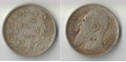 BELGIQUE  2 FRANK  1909  ARGENT - 2 Francs