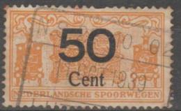 NETHERLANDS - 50c Railway Overprinted Parcel Stamp. Used - Schienenverkehr