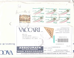 ASSICURATA ASSEGNO CON 6 X € 1.50 - 2011-20: Marcophilia