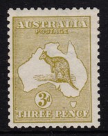 Australia 1913 Kangaroo 3d Olive 1st Wmk MH - Listed Variety- - Ungebraucht