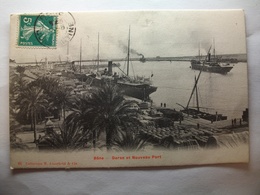Delcampe - Carte Postale Algérie - Annaba - Bône - Darse Et Nouveau Port (Bateaux) (Petit Format Oblitérée 1910 Timbre 5 Centimes ) - Annaba (Bône)