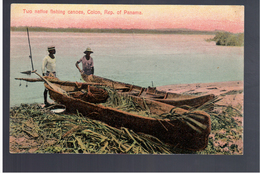 PANAMA Two Native Fishing Canoes, Colon Ca 1915 OLD POSTCARD - Panama