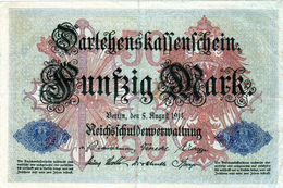 Billet Allemand De 50 Mark Du 5-8-1914- 7 Chiffres Rouge V - N°2139483 En T B - - 50 Mark