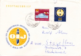 1966, DDR, "Internationaler Journalistenkongress", Kompletter Satz, FDC, Echt Gelaufen - 1950-1970