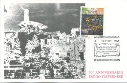 ITALIA - FDC MAXIMUM CARD 1993 - DEPORTAZIONE EBREI ROMANI - ESODO  - ANNULLO SPECIALE - Cartoline Maximum