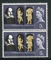 GB Mint  Pair Of Six Shakespeare Festival Stamps From 1964. - Ganze Bögen & Platten