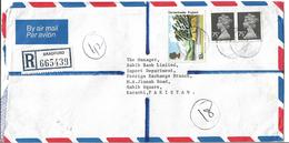 Great Britain 1981 Registered Airmail Cover Derwentwater England Airmail Cover 18p, 75p Machine Stamp - Brieven En Documenten