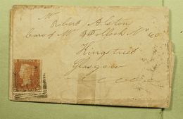 1848 GB GLASGOW FOLDED LETTER Multi Cancel Postmark Red One Is Not Easy To Guess - Covers & Documents