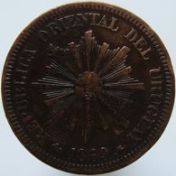 LaZooRo: Uruguay 2 Centemimos 1869 A VF / XF - Uruguay