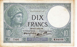 Billet De 10 Francs (minerve)"type 1915 Modifié - Le 16-1-1941 En S U P - - 10 F 1916-1942 ''Minerve''