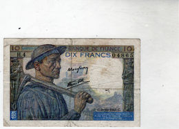 Billet De 10 Francs Mineur - Le 9-10-1941 En T T B- - 10 F 1941-1949 ''Mineur''