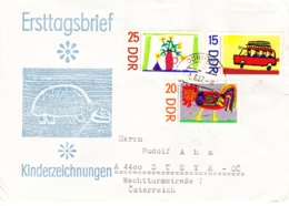1967,DDR,"Internationaler Tag D Kindes"(Kinderzeichnungen),2 Kuverts, Kompletter Satz,FDC, Echt Gelaufen, Ersttagsbriefe - 1950-1970
