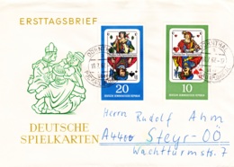 1967, DDR, "Deutsche Spielkarten", 2 Kuverts, Kompletter Satz, FDC, Echt Gelaufen, Ersttagsbriefe - 1950-1970