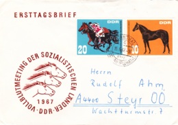 1967, DDR, "Vollblutmeeting Der Sozialistischen Länder", 2 Kuverts, Kompletter Satz, FDC, Ersttagsbriefe, Echt Gelaufen - 1950-1970