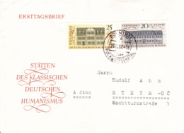 1967, DDR, "Stätten Des Klassischen - Deutschen Humanismus", Schillerhaus, Goethehaus, FDC, Echt Gelaufen, Ersttagsbrief - 1950-1970