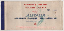 ALITALIA AIRLINES PASSENGER TICKET - Europa