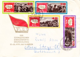 1967, DDR,  "VII: Parteitag Der SED", Kompletter Satz, FDC, Echt Gelaufen, Ersttagsbrief - 1950-1970