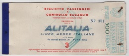 LAI LINEE AEREE ITALIANE AIRLINES PASSENGER TICKET - Europe