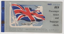 BEA BRITISH EUROPEAN  AIRLINES PASSENGER TICKET - Europe