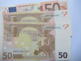 50 Euro-Schein X ( E003) Unc. Draghi - 50 Euro