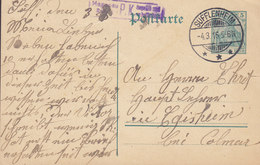 France Vorläufer Deutsches Reich Postal Stationery Ganzsache Entier Germania SUFFLENHEIM 1916 Boxed HAGENAU Cds. - Cartoline