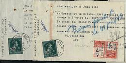 Doc. De CHARLEROI  4  Du 26/06/1948  (2x) - 1946 -10 %