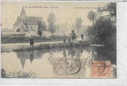 18 SAINT-SATURNIN . Le Lac Animé , Le Pêcheur , édit : J Aurouet , écrite En 1911 , état Extra - Saint-Saturnin