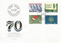 Switzerland 1970 Bern National Football Team Elections Natture Mountains FDC Cover - Famous Clubs