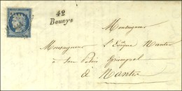 PC 444 / N° 4 (leg Def) Cursive 42 / Bouayé (rare) Sur Lettre Avec Texte Pour Nantes. 1852. - TB / SUP. - R. - 1849-1850 Cérès