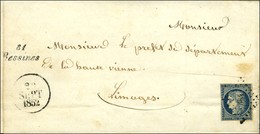 PC 384 / N° 4 (filet Effleuré) Cursive 81 / Bessines Sur Lettre Avec Long Texte Daté De Bessines Pour Limoges. 1852. - T - 1849-1850 Cérès