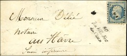 PC 3600 / N° 14 Cursive 80 La Villedieu / Du Clain Sur Lettre Avec Texte D'Aslonne Pour Le Havre. 1855. - TB. - 1853-1860 Napoléon III