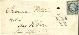 PC 3600 / N° 14 Cursive 80 La Villedieu / Du Clain Sur Lettre Avec Texte D'Aslonne Pour Le Havre. 1855. - TB. - 1853-1860 Napoleon III