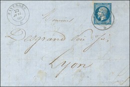 Càd Sarde FAVERGES * / N° 14 Sur Lettre Pour Lyon. 1860. - SUP. - R. - 1853-1860 Napoleone III