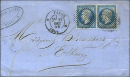 Cercle De Points / N° 14 (2) Càd * PARIS * (60) Sur Lettre Pour Elbeuf. 1859. - TB / SUP. - 1853-1860 Napoléon III