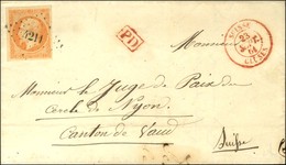 PC 4211 / N° 16 Càd Rouge SUISSE / CLUSES 23 SEPT. 61 Sur Lettre Avec Texte Daté De Châtillon Sur Cluses Pour Nyon (cant - 1853-1860 Napoléon III