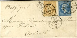 Càd 3e PARIS 3 (60) / N° 21 + 22 Sur Lettre Adressée à Verviers (Belgique). 1866. - TB / SUP. - 1862 Napoléon III
