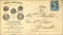 Etoile 4 / N° 22 Càd PARIS / R. D'ENGHIEN Sur Enveloppe Illustrée Maison Américaine. 1867. - TB. - 1862 Napoleon III