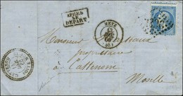 GC 2336 / N° 22 Càd T 15 METZ (55) Sur Lettre Pour Cattenom. Au Verso, Très Rare Càd T 22 CATENOM / BOITE MOBILE. 1866.  - 1862 Napoléon III