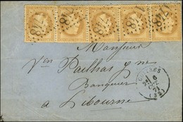 GC 1748 / N° 28 (5) (1 Ex Def) Càd T 16 GUITRES Sur Lettre Pour Libourne. 1871. - TB. - 1863-1870 Napoléon III Con Laureles