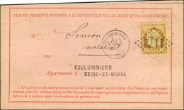GC 1172 / N° 36 Càd T 16 COULOMMIERS Sur Avis De Réception. 1871. - TB / SUP. - 1870 Siège De Paris