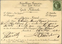 Càd T 17 MARSEILLE (12) 24 DEC. 70 / N° 39 Sur Carte Imprimée De La Garde Nationale. - TB / SUP. - RR. - 1870 Emissione Di Bordeaux