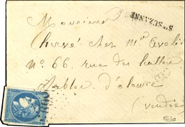 GC 3869 / N° 45 Griffe Linéaire Provisoire Ste SUZANNE Sur Lettre Pour Les Sables D'Olonne. Au Verso, Càd D'arrivée 18 F - 1870 Ausgabe Bordeaux