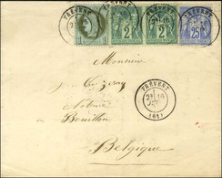 Càd T 17 FREVENT (61) / N° 50 + 74 Paire + 78 Sur Lettre Pour La Belgique. 1877. - SUP. - R. - 1871-1875 Ceres