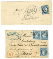Lot De 2 Lettres Affranchies Avec N° 60 Dont GC Bleu. - TB. - 1871-1875 Ceres