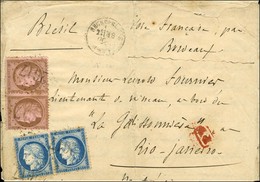 GC 2617 / N° 58 Paire + 60 Paire Càd T 16 NEGREPELISSE (85) Sur Lettre Avec Long Texte En Triple Port Au Tarif De Milita - 1871-1875 Cérès