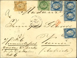 Etoile 8 / N° 53 Pd + 55 + 60 (4) Sur Lettre 2 Ports Pour Vienne (Autriche). 1875. - TB / SUP. - R. - 1871-1875 Cérès