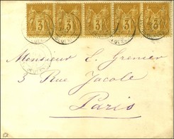 Càd PARIS / AV. DUQUESNE / N° 86 Bande De 5 Sur Lettre Adressée Localement. 1879. - TB / SUP. - R. - 1876-1878 Sage (Type I)