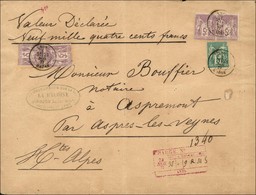 Càd T 18 LYON / RHONE / N° 75 (def) + N° 95 (4) Sur Lettre Chargée Au 3ème échelon. Descriptif De Chargement Violet Au R - 1876-1878 Sage (Type I)